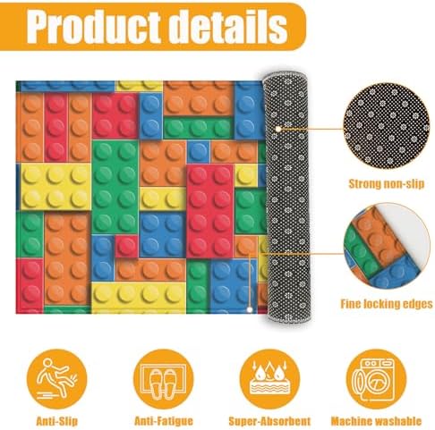 Building Blocks Bricks Bath Mat - Image 3