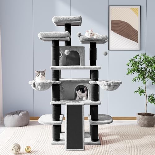 Allewie 68 Inches Cat Tree/House and Towers - Image 2