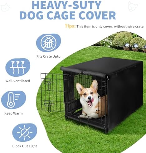 X-ZONE PET Dog Crate Cover Waterproof Kennel Cover, 30 in Black - Image 5