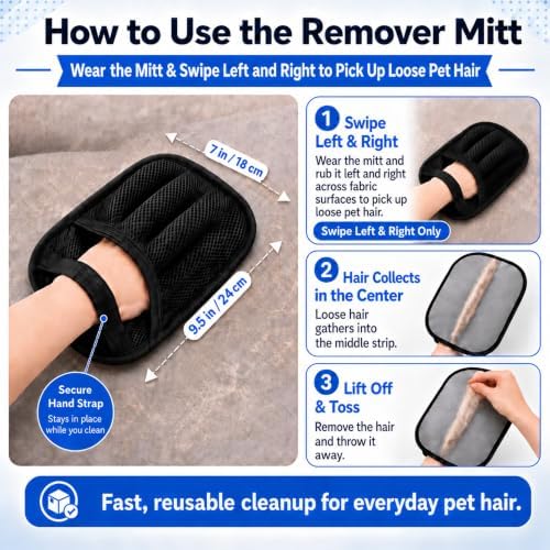 NVNAN 3 PCS Pet Hair Removal Glove and Pet Hair Remover - Image 4