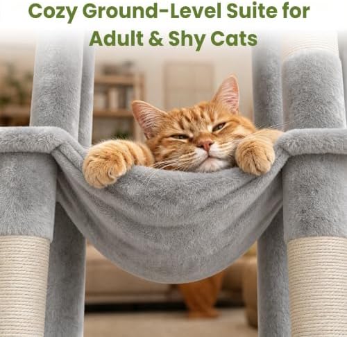 Cat Tree Tower for Indoor Large Adult Cats, 73in Tall Heavy Duty - Image 5