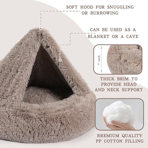 NOYAL Calming Donut Dog Bed, Hooded Cave - Image 3