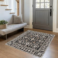 Square 4x4 Rug Soft Non Slip Machine Washable Indoor Carpet Black by NYZEL