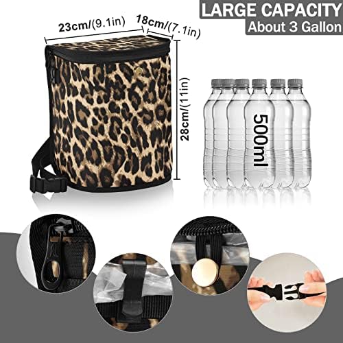 Leopard Print Car Trash Can Car Garbage Bag - Image 3