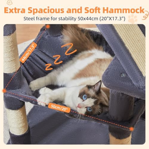 Taoqimiao Sturdy Cat Tree, 58In Cat Tower - Image 5