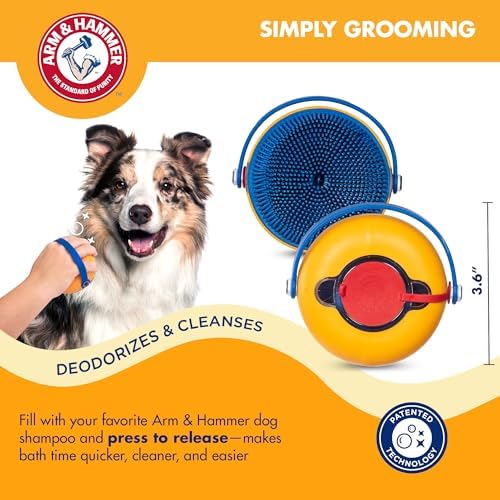 Arm & Hammer Simply Grooming Soap Dispensing Palm Dog Brush - Image 2