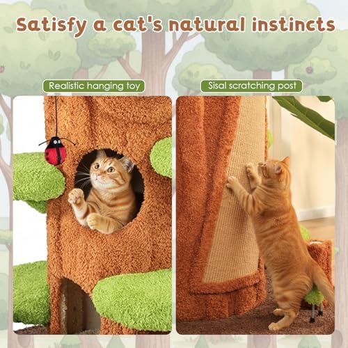 NUNU LAB Large Cat Tree for Indoor Cats – Multi-Level Solid Wood - Image 4