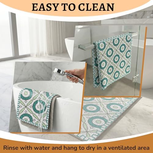 Square Shower Stall Mat Non Slip, 31x31 Inch Extra Large Loofah Shower Mats - Image 6