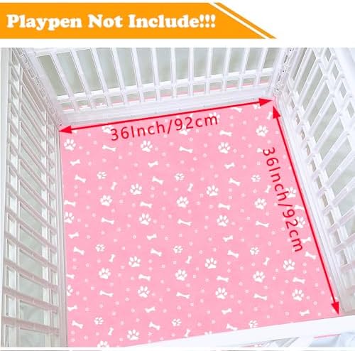 Dog Playpen Bottom Pad Fits for 36 Inch 4 Panels Exercise Pet Playpen, Dog - Image 2