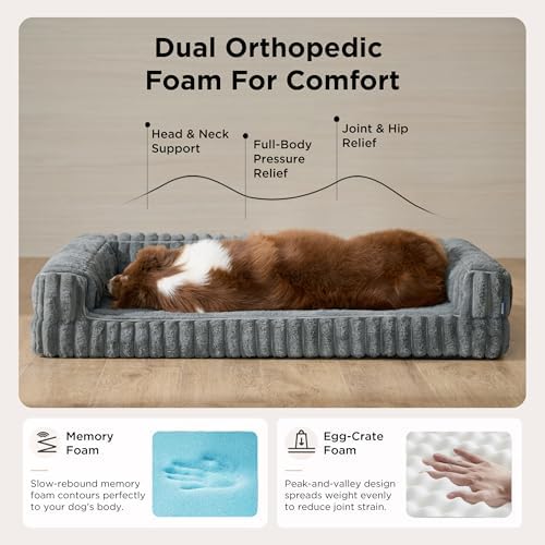 Bedsure ComfyFleece® Memory Foam Orthopedic XL Plus Dog Bed 48" - Image 3