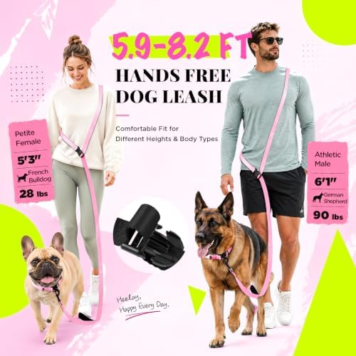 Hands Free Dog Leash, 5.9-8.2ft Multifunctional Crossbody Rope - Image 3