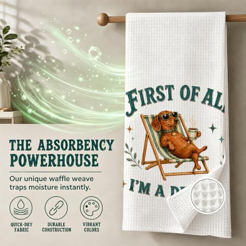 Dachshund Kitchen Towel, Cute Dog Hand Towel, Funny Dog Lover Gift - Image 3