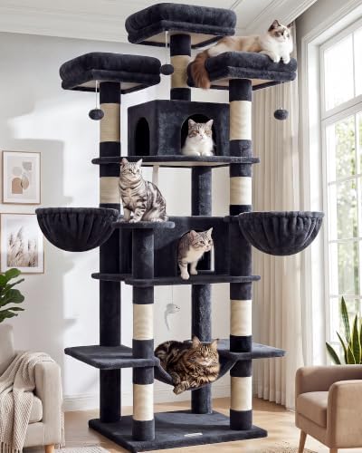 Globlazer Big XXL Cat Tower for Indoor Multiple Cats, Dark Grey by Globlazer
