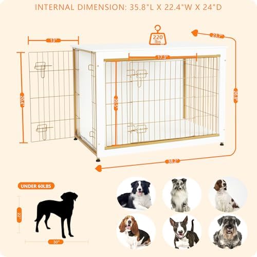 DWANTON 38.5" XL Dog Crate Furniture - Image 2