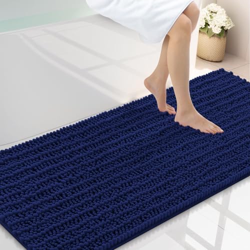 Smiry Bathroom Rugs 59X20, Extra Soft Rubber Backing Chenille Bath Mats by Smiry
