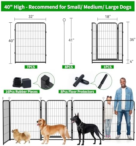 Kfvigoho Dog Playpen Outdoor Extra Wide 8 Panels Heavy Duty Dog Fence 40" - Image 2
