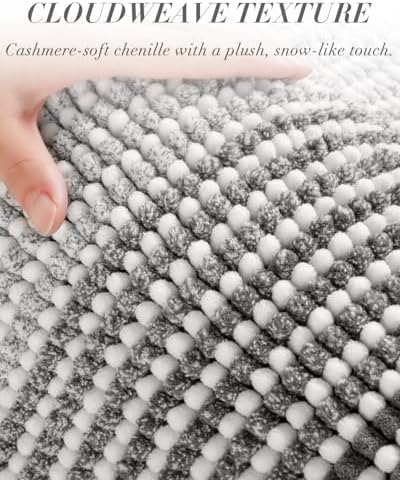 BSICPRO Large Chenille Bathroom Rugs, 24x43 Striped Bath Mats - Image 2