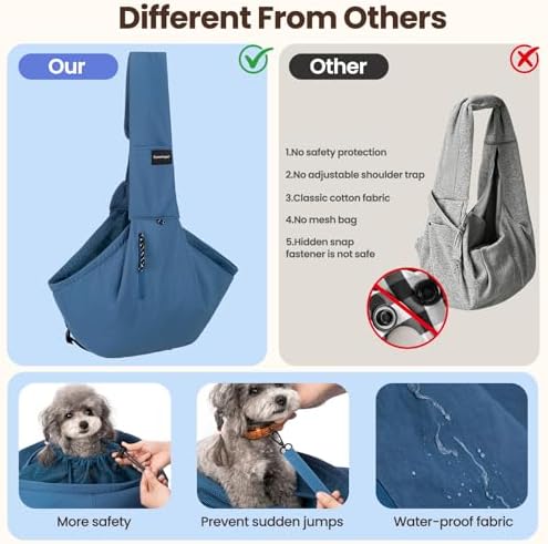 Dog Sling Carrier for Small Dogs & Cats, Pet Carrier Sling Bag - Image 6