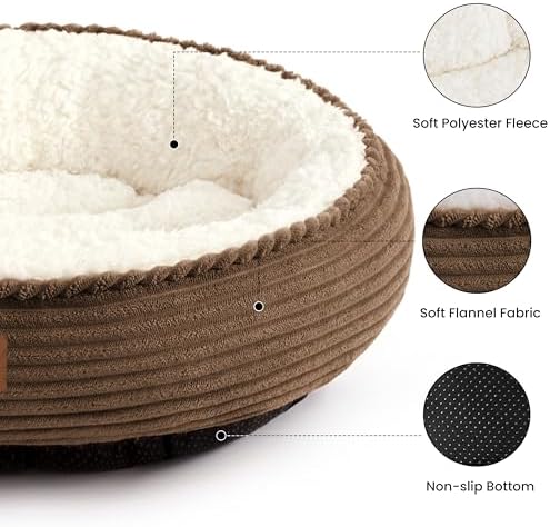 Love's cabin Round Donut Cat and Dog Cushion Bed, 30in Pet Bed - Image 2