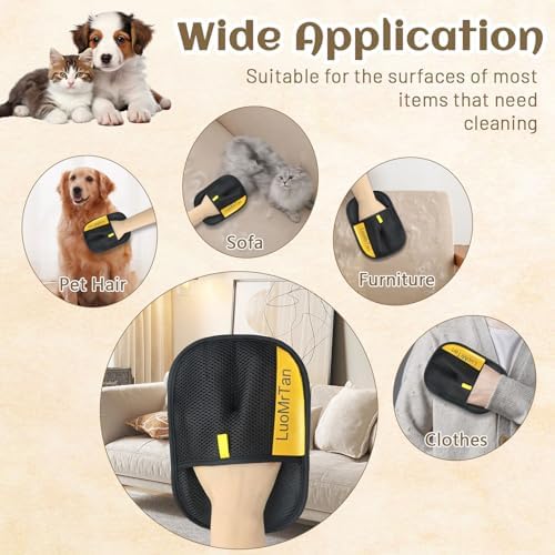 2 Pack Pet Hair Removal Gloves, Reusable Electrostatic Pet Hair Remover - Image 2