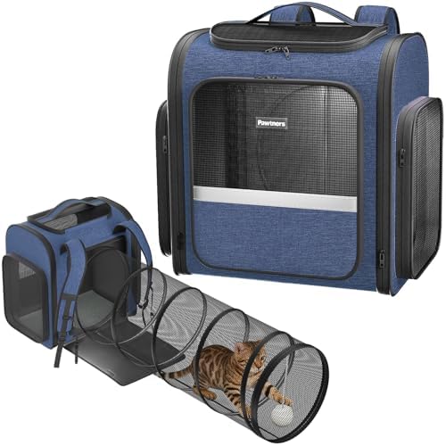 Pawtners Cat Backpack with Play Tunnel, Design by Pawtners