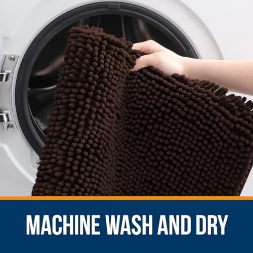OLANLY Bathroom Runner Rugs 45x27, Extra Soft Absorbent Chenille Bath Rugs - Image 5