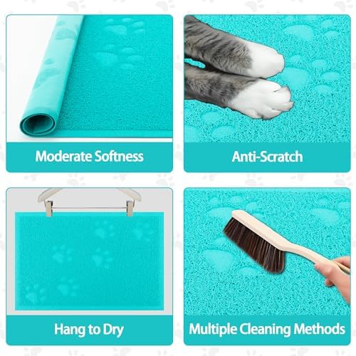 Darkyazi Cat Litter Box Mat for Floor Litter Trapping Mat Non-Slip Backing - Image 4