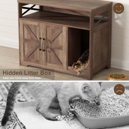 Halitaa Cat Litter Box Enclosure, Hidden Litter Box - Image 6