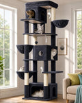 Globlazer Large Cat Tree, 80in Tall Climbing Tower, Dark Grey by Globlazer
