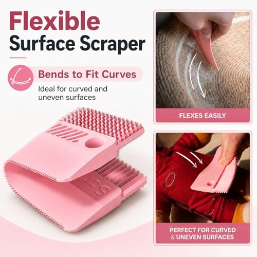2 Pack Reusable Pet Hair Remover and Fabric Lint Scraper Set - Image 6