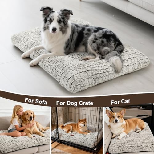 Dog Bed Crate Pad for Small Dogs 30"x20" Coffee - Image 7