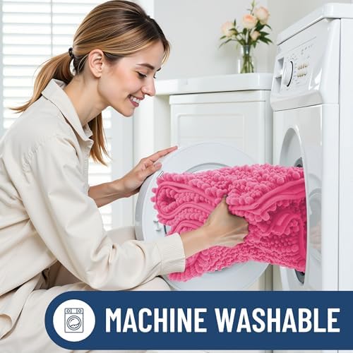 Smiry Bathroom Rugs 34X21, Extra Soft Rubber Backing Chenille Bath Mats - Image 6