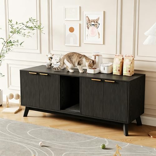 Cat Litter Box Furniture for 2 Cats by STMHOM