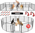 VISCOO Dog Playpen Outdoor, 16 Panels 32" H Dog Pen Indoor, Metal Dog Fence by VISCOO