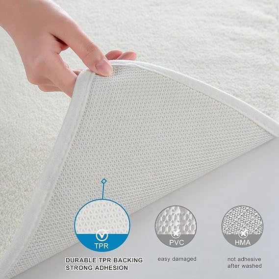 Cool Motorcycle Bathroom Rug, Pixelated Geometric Grid Non Slip Bath Mat - Image 5