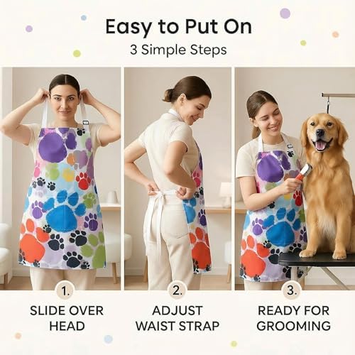 2 Pack Dog Grooming Waterproof Apron - Image 5