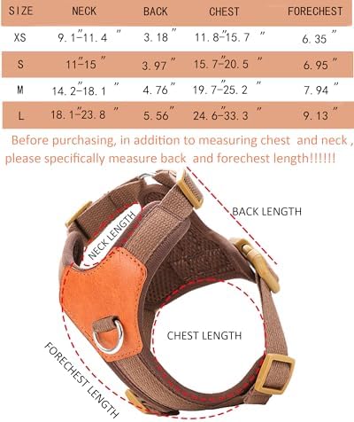 Brown xs Dog Harness for Small Dogs, No Pull Dog Harness - Image 4