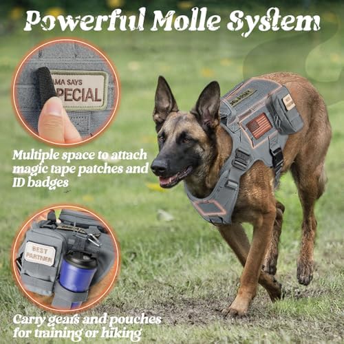 rabbitgoo Tactical Dog Harness for Medium, Heavy Duty Military No Pull Vest - Image 6