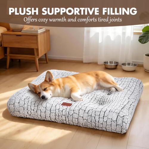 Dog Bed Crate Pad for Small Dogs 24"x18" White - Image 3