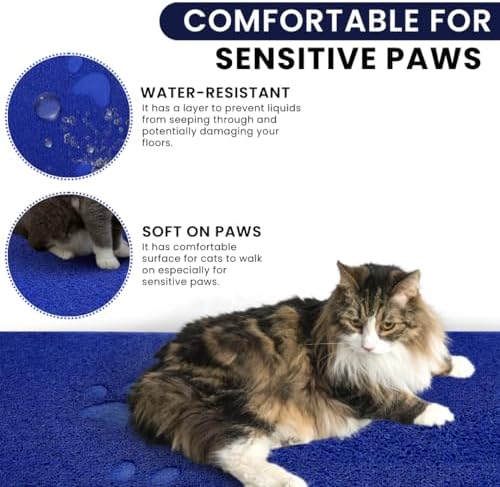Andalus Large Cat Litter Mat, Non-Slip & Easy to Clean Cat Litter Box Mat - Image 5