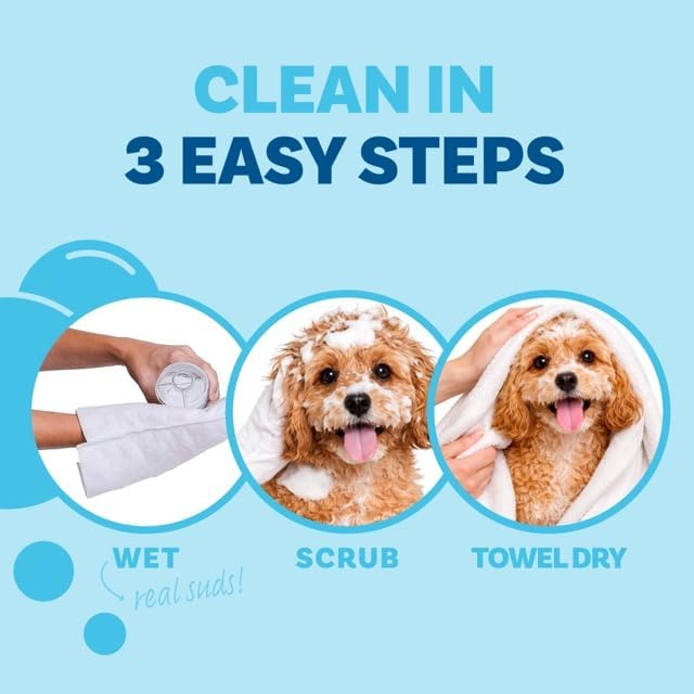 Scrubby Pet No Rinse Pet Wipes | Rinse Free Shampoo Mittens | Dogs & Cats | - Image 5