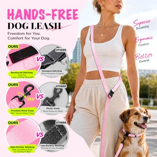 Hands Free Dog Leash, 5.9-8.2ft Multifunctional Crossbody Rope - Image 5