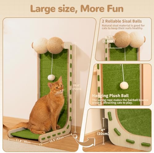 Felt Cat Scratcher for Indoor Cats, 28.4 Inch - Image 3