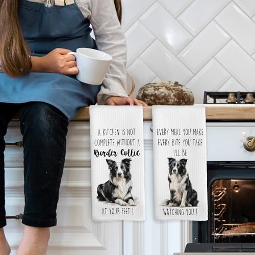 Border Collie Dog Kitchen Towels Set of 2, Funny Dog Kitchen Decor, Dogs Gifts - Image 3