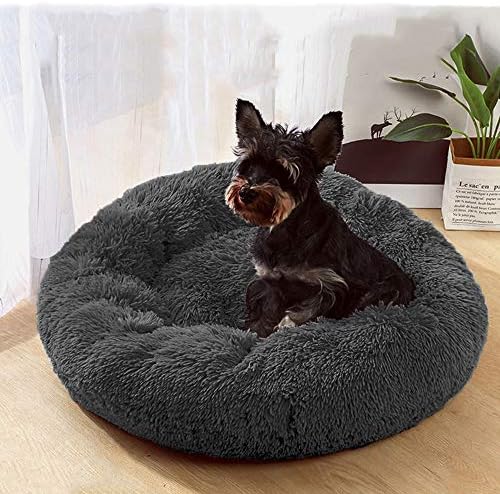 Plush Calming Donut Dog Bed for Small to Medium Dogs, 28 Inch Round Pet Bed - Image 4