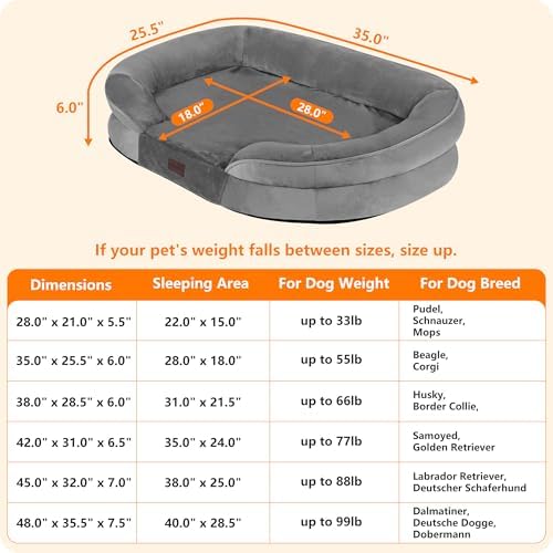 Dwanton Orthopedic Waterproof Medium Dog Bed Sofa, Gel Memory Foam - Image 4