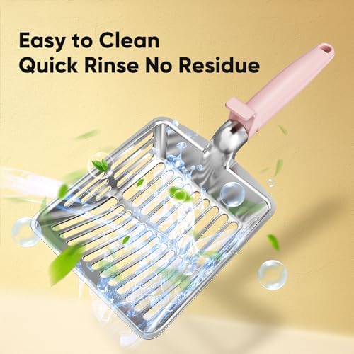 Large Metal Cat Litter Scoop w/ Deep Shovel, Dual-Size Holes & Hanging Hook - Image 5