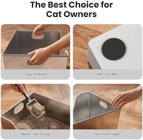 2 Pack XXL Stainless Steel Litter Box - Image 5