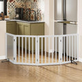 Wooden Dog Gate Freestanding Foldable Pet Gate 4 Panel Fully Assembled Dog Gates by MinoKesper