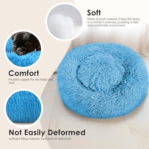 28in Large Dog Bed, Calming Donut Bed - Image 4